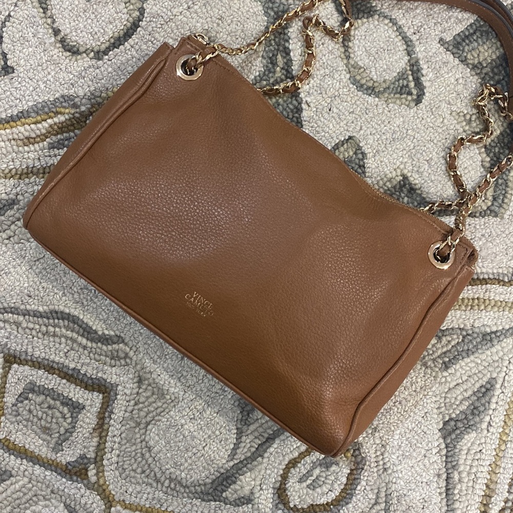 π Vince camuto tan dark rum leather medium shoulder bag π - Picture 7 of 17